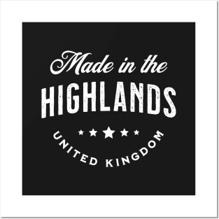 Made In The Highlands, UK - Vintage Logo Text Design Posters and Art